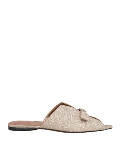 Zimmermann Woman Sandals Gold Size 8 Textile Fibers
