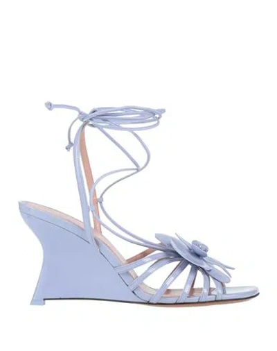 Zimmermann Woman Sandals Lilac Size 9 Leather In Blue