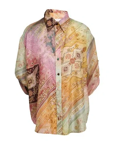 Zimmermann Woman Shirt Antique Rose Size 1 Silk In Multi