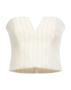 Zimmermann Cropped Pinstriped Corset-style Top In White