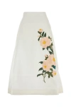 Zimmermann Natura Embellished Linen Organza Midi Skirt In White