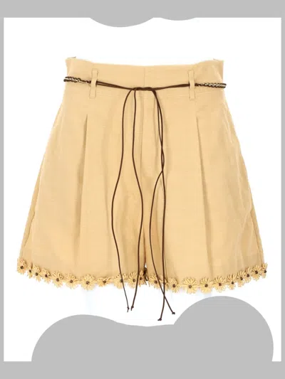 Zimmermann Women's 100% Cotton Shorts In Powder
