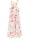 Zimmermann Acacia Broderie Anglaise Linen Midi Dress In Pink