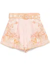 Zimmermann Acacia Linen Shorts In Pink