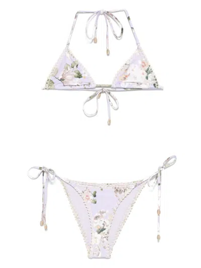 Zimmermann Women Acacia Printed Bikini Set In Purple