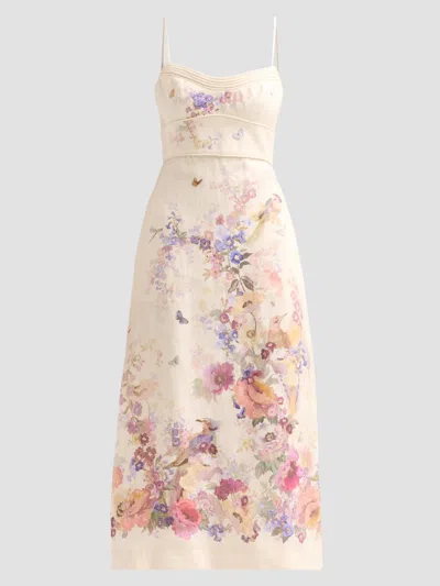 Zimmermann Women's Alchemy Linen Midi Dress In White