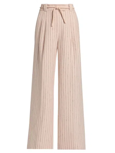 Zimmermann Women's Alchemy Linen Wide-leg Pants In Pink