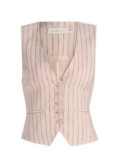 Zimmermann Women's Alchemy Pinstripe Linen Waistcoat