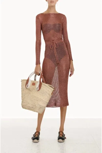 Zimmermann Women's Anneke Lurex Knit Dress In Matte Rose