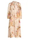 Zimmermann Floral Printed V-neck Long Dress In Multi
