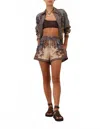Zimmermann Women's Ascension Relaxed Short In Blue Cream Indienne Floral In Brown