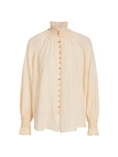 Zimmermann Women's Aster Cotton-silk Voile Blouse In White