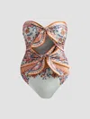 Zimmermann Aster One-piece Floral Swimsuit In Blue