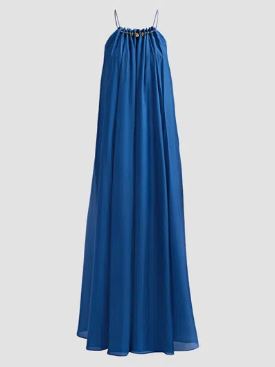 Zimmermann Women's Aster Gathered Bead Maxi Dress In Blue