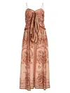 Zimmermann Womens Pink Paisley Floral Aster Scar Silk Midi Dress Xl In Pattern