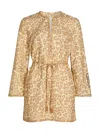 Zimmermann Awaken Braid Trim Tunic In Lemon Leopard In Brown