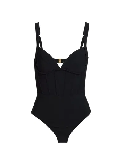Zimmermann Women's Awaken Corset One-piece Swimsuit In Black