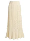 Zimmermann Awaken Lace Crochet Midi Skirt In Cream In White