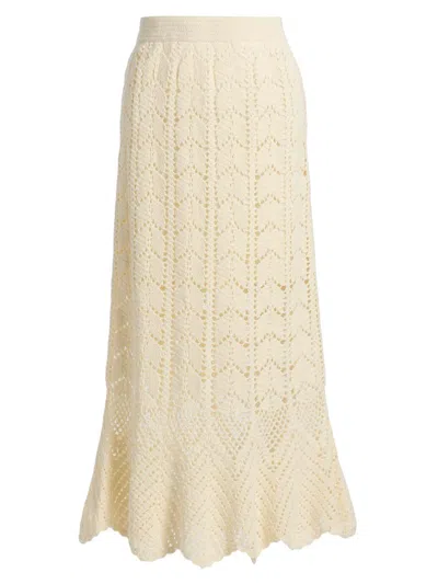 ZIMMERMANN WOMEN'S AWAKEN LACE CROCHET COTTON MIDI-SKIRT
