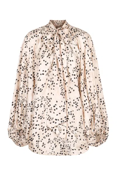 ZIMMERMANN WOMEN'S BILLOW PRINTED SILK BLOUSE TOP