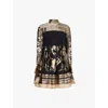 Zimmermann Illustration Otto Metallic Silk-blend Jacquard Mini Dress In Black/tea