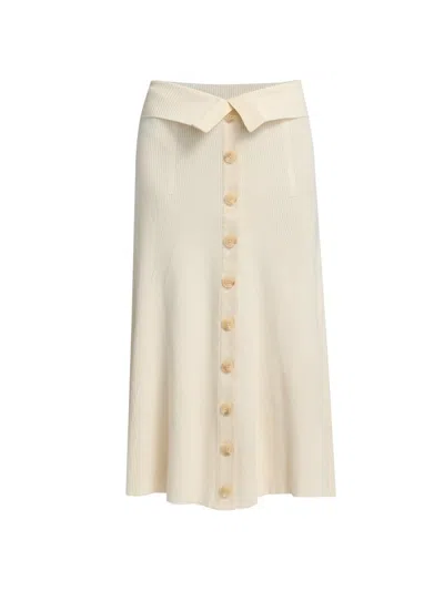 Zimmermann Rebellion Buttoned Midi Skirt Parchment In Neutral