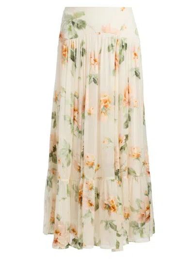 Zimmermann Women's Carousel Burnout Floral Maxi Skirt In Multi