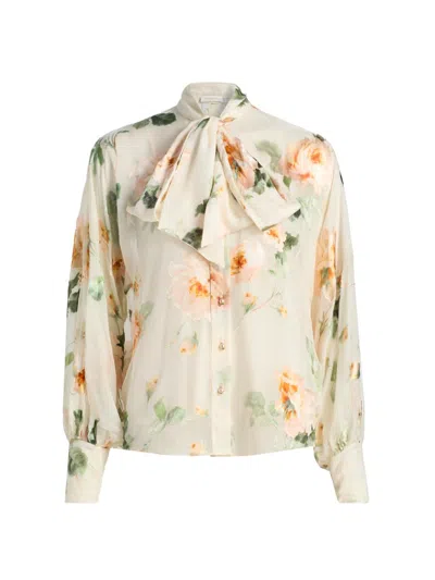 Zimmermann Carousel Burnout Floral Blouse In Multi