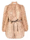 Zimmermann Leopard Print Cascadian Blouse