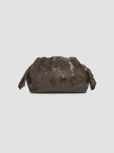 Zimmermann Women's Cloud 91 Medium Snakeskin-embossed Clutch In Dark Olive