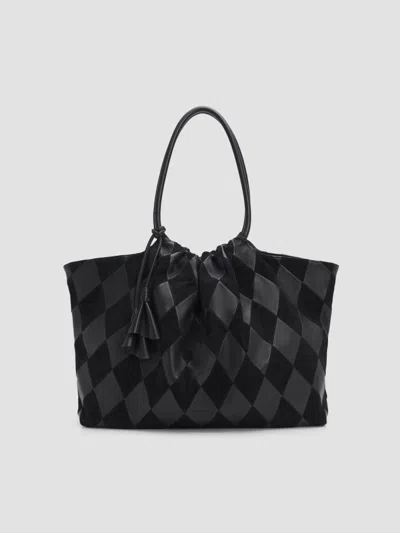 Zimmermann Women's Cloud 91 Suede & Leather Checkerboard Shopper In Black