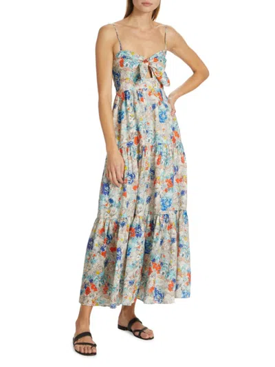 Zimmermann Women's Clover Tie-front Midi-dress In Multi