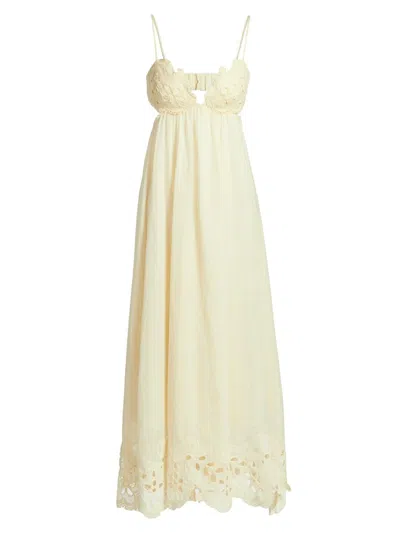 Zimmermann Women's Coco Embroidered Maxi Dress In White