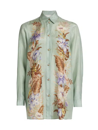 Zimmermann Women's Coco Floral Silk Relaxed-fit Shirt