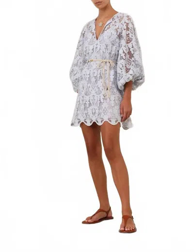 Zimmermann Women's Coco Lace Tunic Mini Dress In Powder Blue