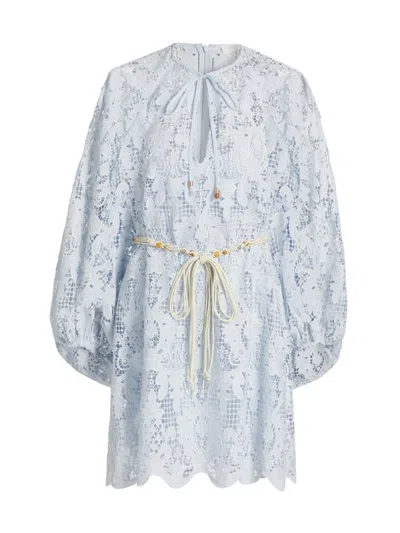 Zimmermann Women's Coco Lace Tunic Minidress In Blue