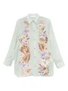 Zimmermann Womens Sage Multi Floral Coco Floral Silk Shirt Xs