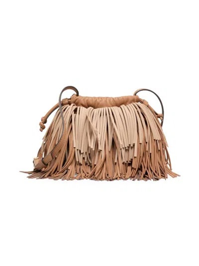 Zimmermann Women's Colorblocked Fringed Leather Crossbody Bag In Brown