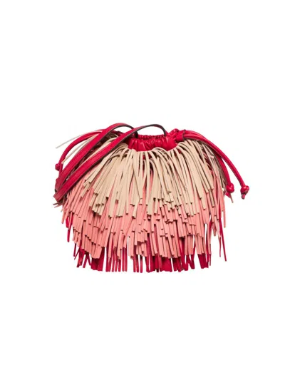 Zimmermann Women's Colorblocked Fringed Leather Crossbody Bag In Pink