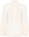 Zimmermann Womens Ivory Lucky Embroidered Cotton Blouse In Beige