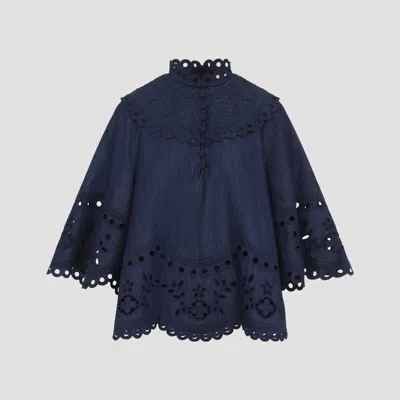 Zimmermann Women's Cotton Borofrie Top - Fw26 Collection In Blue