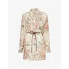 ZIMMERMANN ZIMMERMANN WOMEN'S CREAM FLORAL WAVERLY FLORAL-PRINT SILK PLAYSUIT