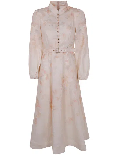 Zimmermann Women Crush Buttoned Midi Dress In Multicolor