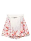 Zimmermann Crush Belted Floral-print Silk And Cotton-blend Twill Shorts In Multicolour