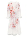 ZIMMERMANN WOMEN'S CRUSH FRILL SLEEVED MIDI DRESS | SIZE 2 | 2344DR251
