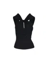 Zimmermann Crush Halter Neck Top In Black In Black