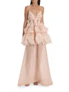 Zimmermann Women's Crush Tiered Lace A-line Gown In Pink