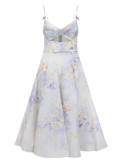ZIMMERMANN WOMEN'S CRUSH TWIST FRONT MIDI DRESS | SIZE 2 | 2445DR251