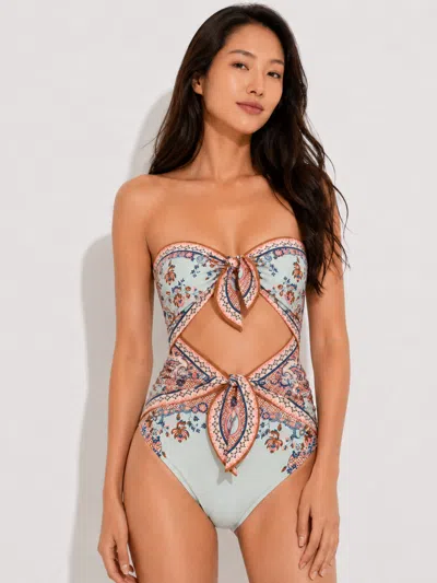 Zimmermann Women's Cutout Bandeau One-piece Swimsuit In Multi