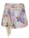 Zimmermann Dawning Printed Silk Flat Front Shorts